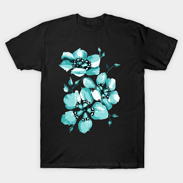 Watercolor Pastel Spring Flowers T-Shirt by Nisuris Art